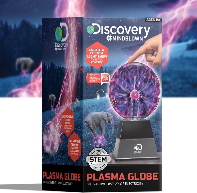 Discovery ™ Plasma Globe Lamp, Touch & Sound Sensitive Lightning, Interactive Electric Plasma Ball for Hands-On STEM Learning, Plug-in Bedroom & Desktop Decorative lamp - Image 2